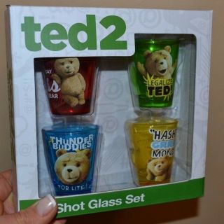 Ted 2 Boxed Set Of 4 Shot Glasses 4 Piece Set Officially Licensed Legalize Pot