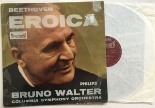 Bruno Walter Beethoven Symphonie Br.  3 " Eroica " Philips Hi - Fi Stereo Ex/vg,