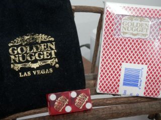L@@K GOLDEN NUGGET Bag With Deck of Cards and Set of Dice from Golden Nugget 3