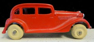 Vintage Tootsietoy Toy Car 3 " 1935 Ford Red 4 Door Sedan Paint