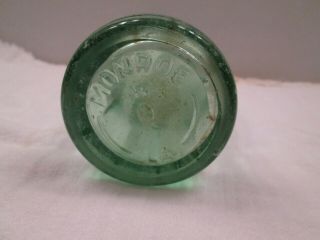 Monroe La Vintage Green Glass Embossed Coca Cola Bottle 6 1/2 Oz