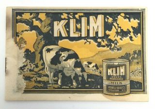 Vtg 1920s Booklet Klim Brand Powdered Milk Merrell - Soule Co Syracuse,  Ny