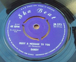 Dandy Rudy A Message To You / Till Death Do Us Part 1967 Ska Beat 7 "