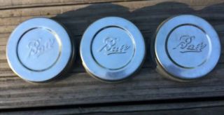 3 Ball Zinc Porcelain Caps Lids Regular Mouth Mason Canning Jars Nos 13 16 19