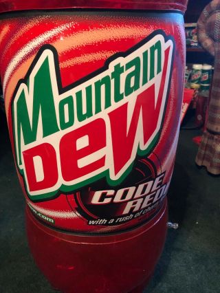 Mountain Dew Code Red inflatable bottle holds air rec room MAN CAVE over 3’ tall 3