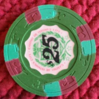 $25 shaped inlay CASINO DE ISTHMUS CDI poker chip Bond PAULSON Top Hat Cane 2