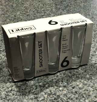 Libbey Shooter Set Of 6 - 1.  4 Ounce Shot Glasses