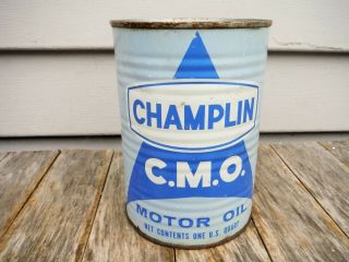 Vintage 1 Quart Champlin Cto C.  T.  O Motor Oil Can Full Nr Metal Can