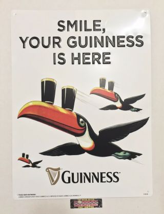 Guinness Draught Irish Stout Toucan Metal Beer Sign 19x14” -