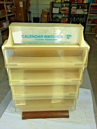 Vintage Timex Calendar Watch Display Case