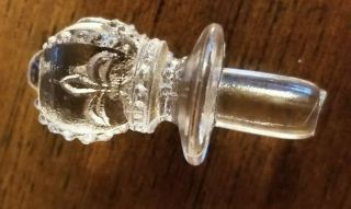 Vintage Perfume Bottle Stopper With Fleur De Lis & Crown
