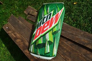 Mountain Dew Can Embossed Tin Metal Sign - 18 