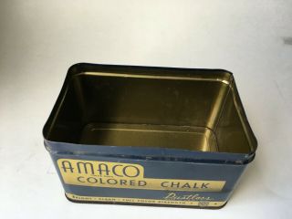 Vintage Amaco Colored Chalk Tin Blue & Gold American Art Clay Co. 5