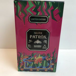 Patron Silver Tequila Tin Container Limited Edition Empty 4.  5x8 Inches (d)