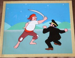 The Adventures Of Tintin Rare Production Cel Painted Watercolor Background 680