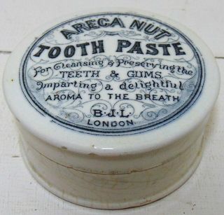 Bourne Johnson & Latimer London Areca Nut Tooth Paste Pot Lid & Base C1900 