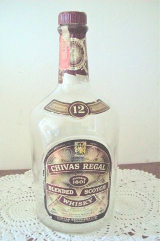 Vintage Chivas Regal Scotch Whisky Empty Bottle - Quart - Rare