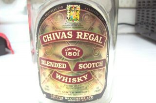 Vintage Chivas Regal Scotch Whisky Empty Bottle - Quart - Rare 3