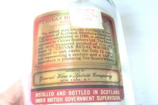Vintage Chivas Regal Scotch Whisky Empty Bottle - Quart - Rare 4
