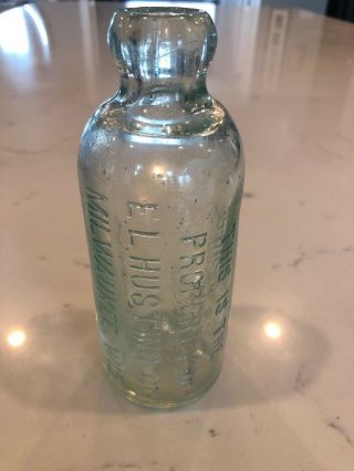 E L Husting & Co Milwaukee Wis Hutchinson Soda Bottle Wi Wisc Wisconsin