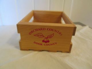 Country Cottage Primitive Door County Wood Crate Fruit Small Cherries Orchard