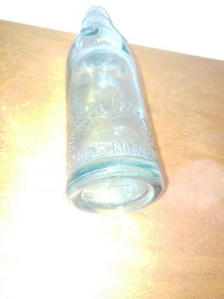 Early Codds Patent Bottle J.  Roberts Castleford Aqua Blue w Cobalt Marble in neck 3