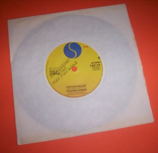 Talking Heads Psycho Killer.  Fear Of Music Lp Bonus 7 ".  Orig Uk 1979.  M.