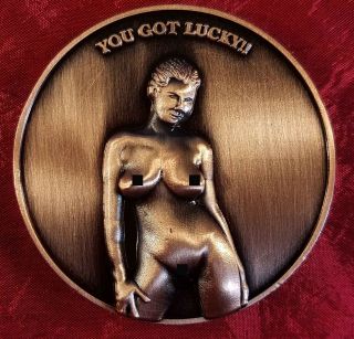 Nudie " You Got Lucky " Challenge Coin Card Marker Protector 30