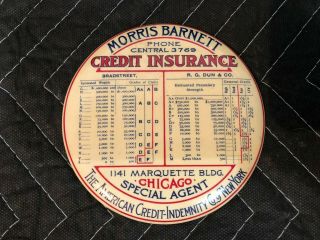 Antique Celluloid Advertising Pocket Mirror Morris Barnett Credit Insurance