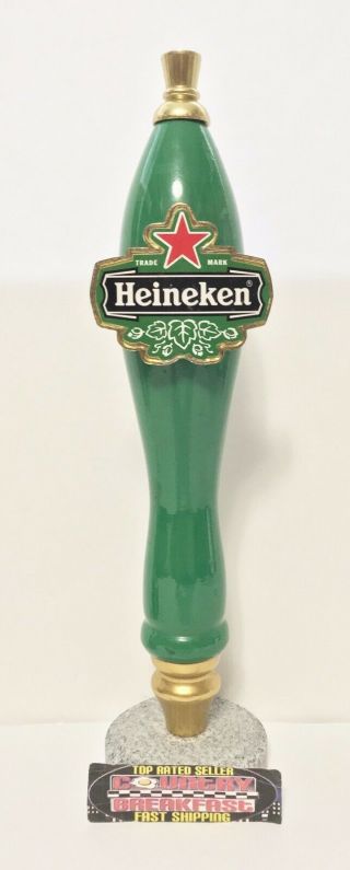 Heineken Red Star Logo Pub Style Wooden Beer Tap Handle 11.  5” Tall -
