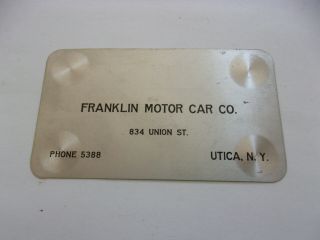Antique Franklin Motor Car Co.  Business Card - Funny Face Card - Celluloid