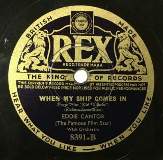 Eddie Cantor - Rare 78rpm - Take Not Issued In U.  S.  1934 Alternate Version