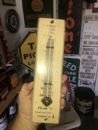 Rare.  Standard Coal Company.  Advertising Thermometer.  Findlay,  Oh.  Oil,  Gas.  Sign.  Farm.
