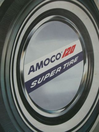 Vintage AMOCO AMERICAN OIL CO.  TIRE Paper Sign Gas Station Advertising 2