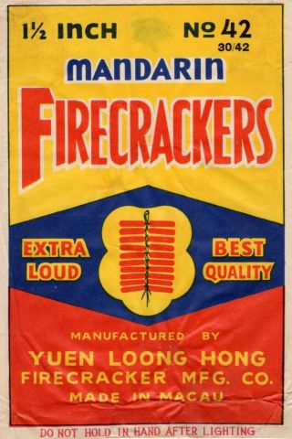 Yuen Loong Hong Mandarin Firecracker Brick Label,  30/42 