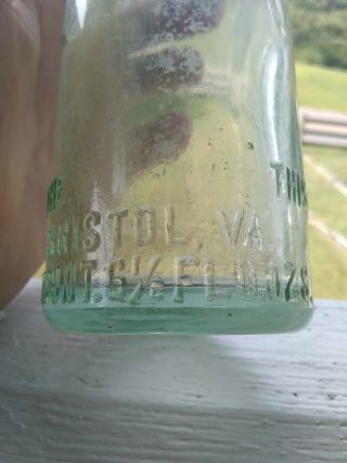 Dixie coca cola Bottling slug plate water Bottle Bristol Va 4