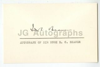Hugh Beaver - Guinness Book Of World Records - Authentic Autographs