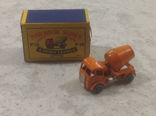 Vintage Matchbox Series 26 A Moko Lesney Product Cement Mixer With Box