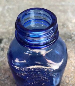 Cobalt Blue Medicine Bottle Phillips Milk of Magnesia Tablets Embossed Antique 3