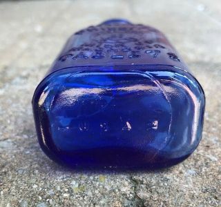 Cobalt Blue Medicine Bottle Phillips Milk of Magnesia Tablets Embossed Antique 5