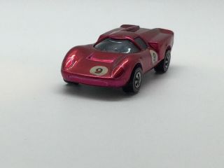 Hot Wheels Redline Lola Gt70 Pink Rose / Red With Black Interior Usa 1968