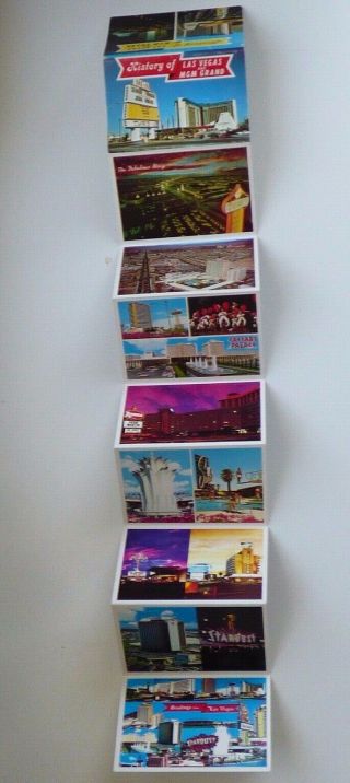 Las Vegas Postcard Booklet / Folder - SANDS,  STARDUST,  The STRIP,  MGM Grand - Old 2