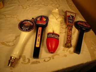 (5) Vintage Beer Tap Handles Hibernator,  Rogue,  Russian River Brewing Co.  Ipa