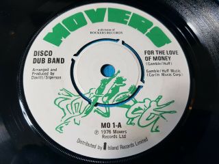 Disco Dub Band For The Love Of Money Movers Uk Funk Disco 45 1976 Vg,  Mega Rare