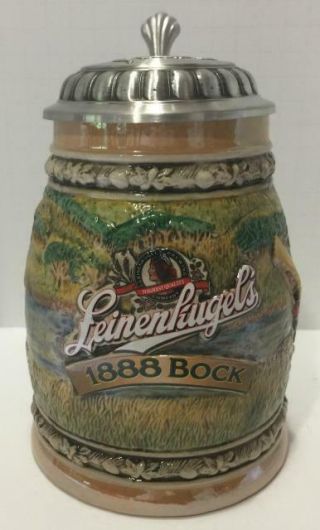 Leinenkugels " 1888 Bock " Beer Stein Lidded Limited Edition 1988