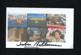 John Hillerman Signed 3x5 Index Card - Magnum P.  I.  -