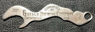 Rare Antique Gutsch Brewing Co Sheboygan Wi Mermaid Beer Bottle Opener 1888 - 1920