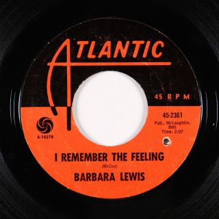 Northern Soul 45 - Barbara Lewis - I Remember The Feeling - Atlantic - Vg,  Mp3