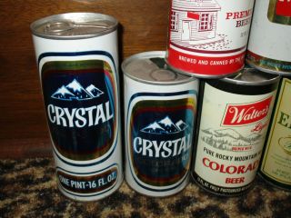 14 pull tab beer cans,  Walter,  Pueblo,  CO,  Ski Country,  Bock,  Crystal,  Berghoff 6
