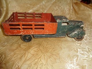 Vintage Wyondotte ? Pressed Steel Stake Body Truck Toy